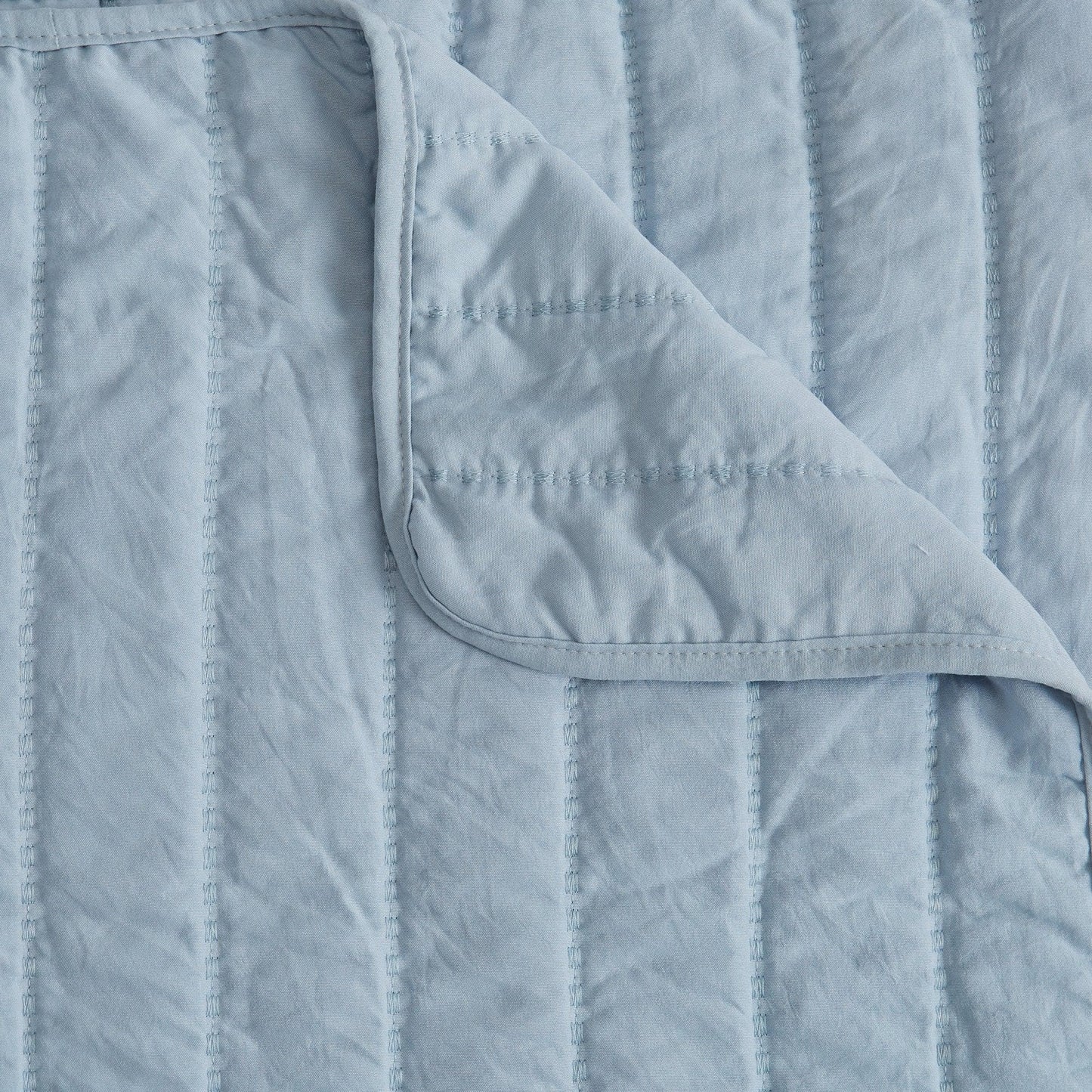 3-Piece Solid Striped Quilt - Virginia Collection