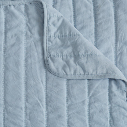 3-Piece Solid Striped Quilt - Virginia Collection
