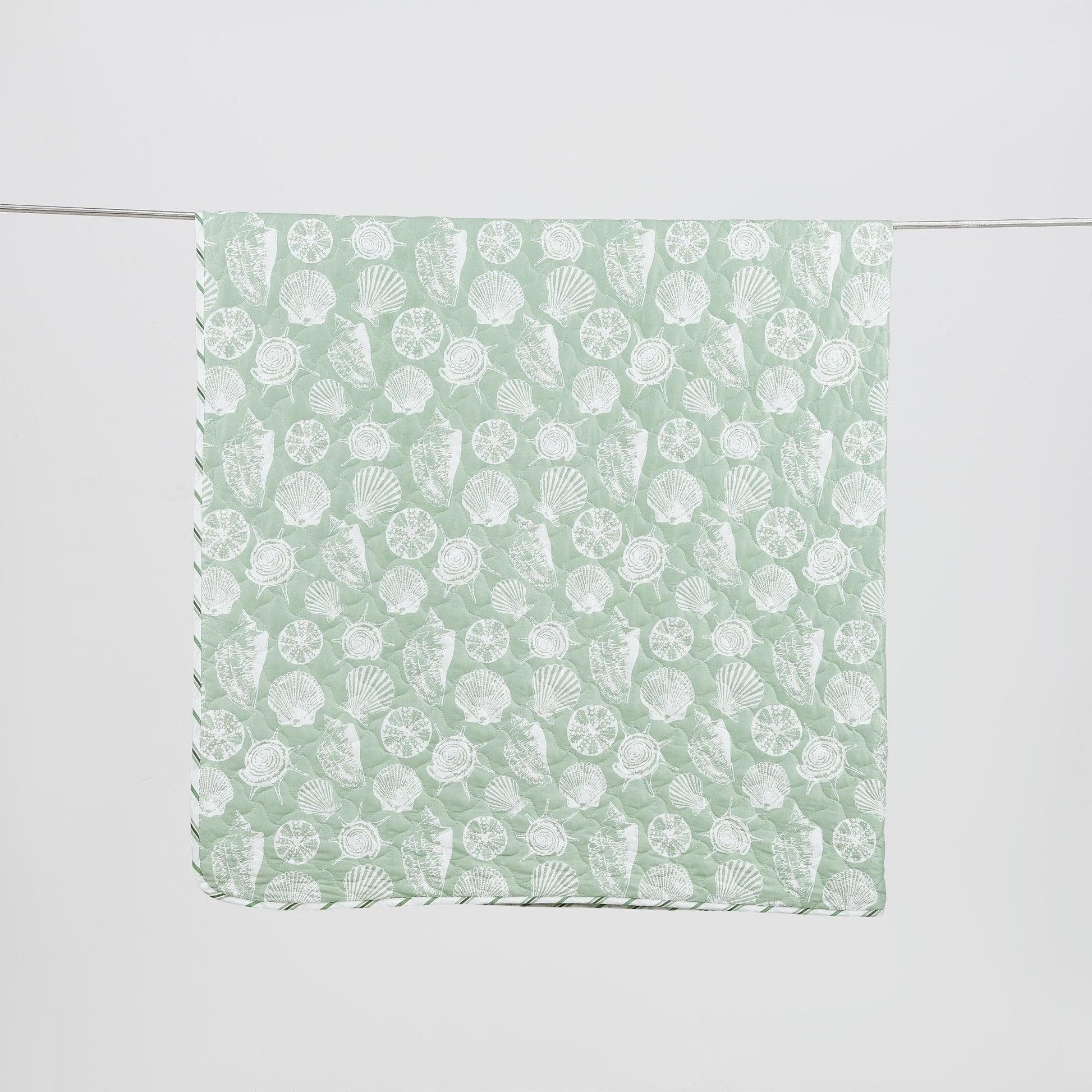 Sleep City King / Large Seashells Quilts Green Seashell Quilt - Emerald Bay Great Bay Home