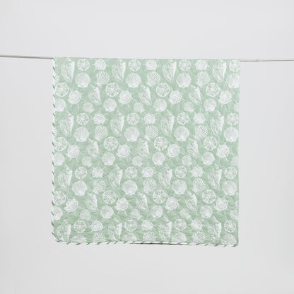 Sleep City King / Large Seashells Quilts Green Seashell Quilt - Emerald Bay Great Bay Home