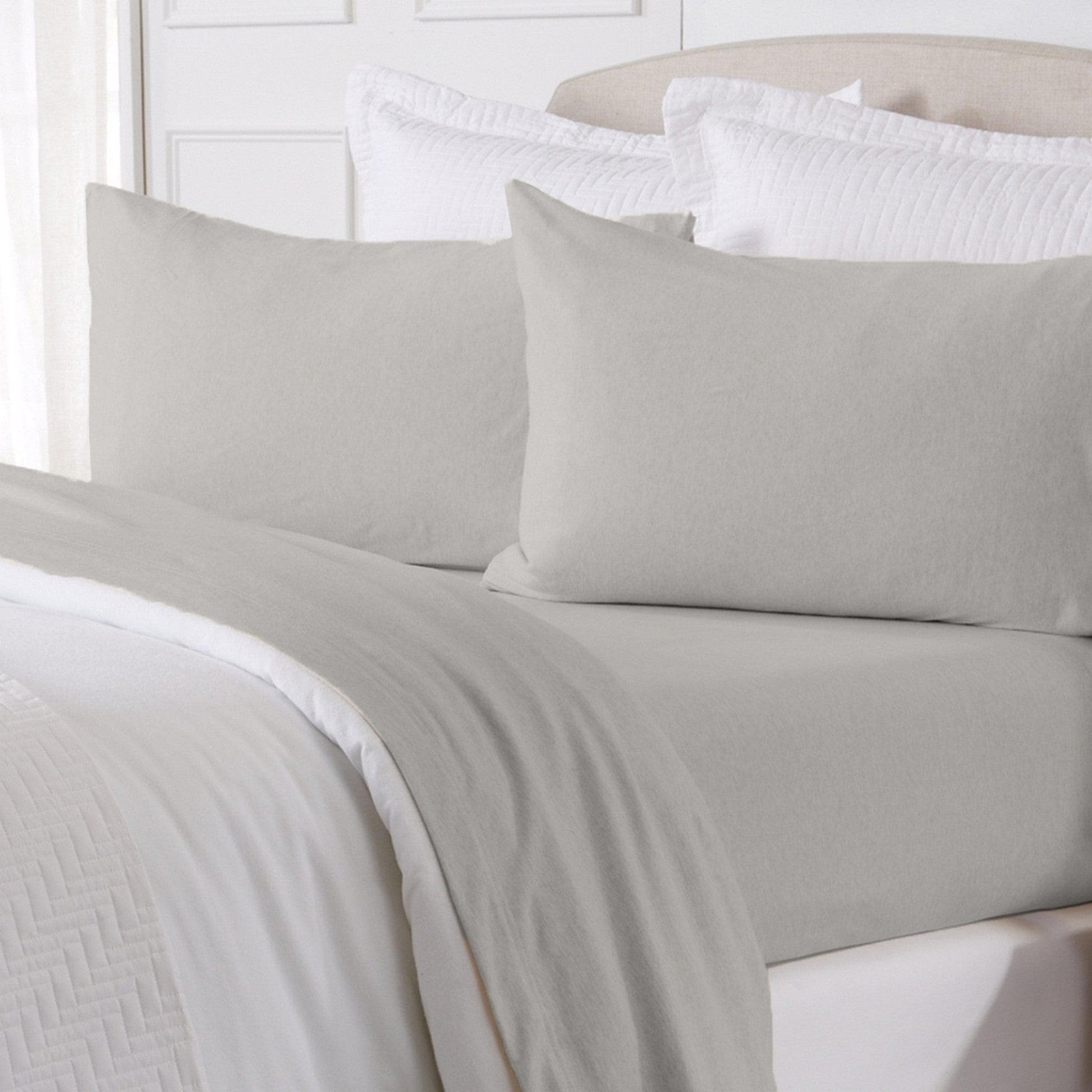 Sleep City Full / Charcoal Sheets 4-Piece Flannel Jersey Sheet - Cozy Flex Collection Great Bay Home