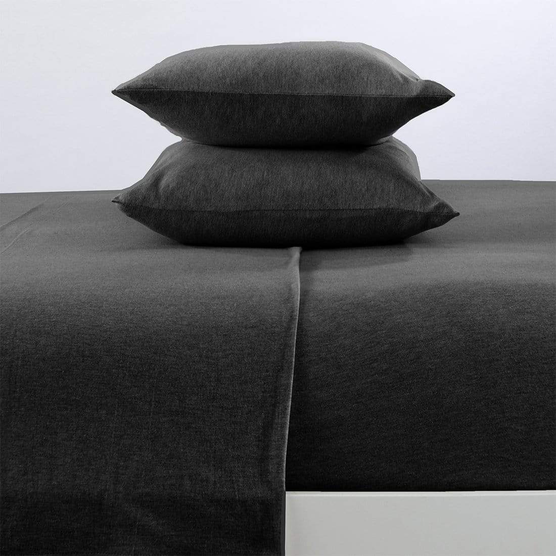 Sleep City Full / Charcoal Sheets 4-Piece Flannel Jersey Sheet - Cozy Flex Collection Great Bay Home