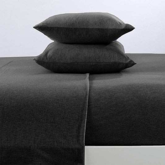 Sleep City Full / Charcoal Sheets 4-Piece Flannel Jersey Sheet - Cozy Flex Collection Great Bay Home