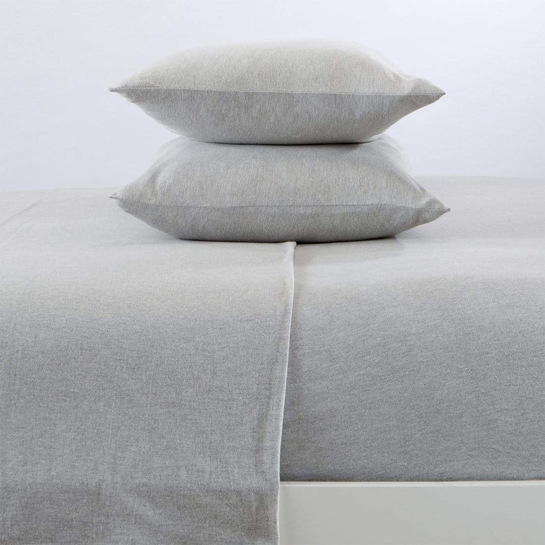 Sleep City Full / Light Grey Sheets 4-Piece Flannel Jersey Sheet - Cozy Flex Collection Great Bay Home