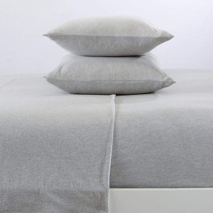 Sleep City Full / Light Grey Sheets 4-Piece Flannel Jersey Sheet - Cozy Flex Collection Great Bay Home