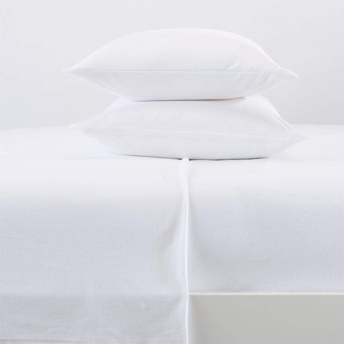 Sleep City Full / White Sheets 4-Piece Flannel Jersey Sheet - Cozy Flex Collection Great Bay Home