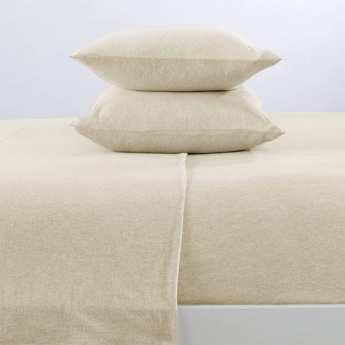 Sleep City King / Oatmeal Sheets 4-Piece Flannel Jersey Sheet - Cozy Flex Collection Great Bay Home