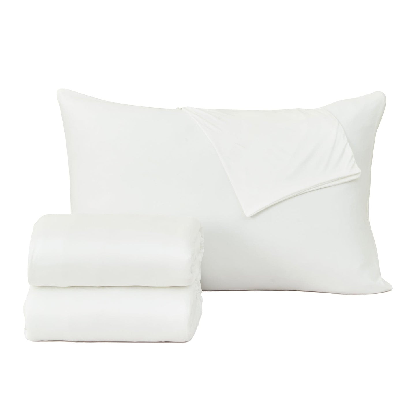 Sleep City Twin / Alpine White Sheets 4-Piece Interlock Microfiber Sheet Set - Mackenna Collection Great Bay Home