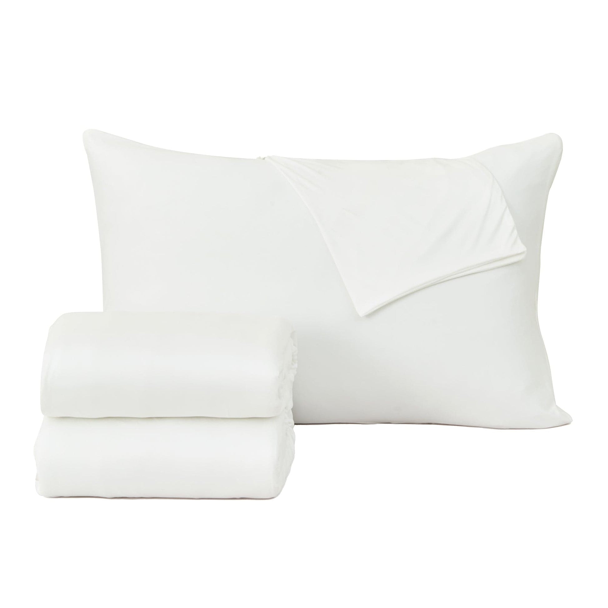 Sleep City Twin / Alpine White Sheets 4-Piece Interlock Microfiber Sheet Set - Mackenna Collection Great Bay Home