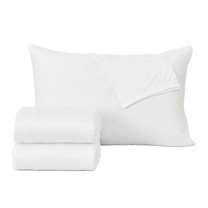 Sleep City Twin / Alpine White Sheets 4-Piece Interlock Microfiber Sheet Set - Mackenna Collection Great Bay Home