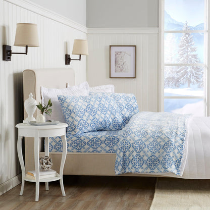Sleep City Twin / Lattice - White / Jade Sheets 4-Piece Printed Plush Sheet - Velvet Luxe Lattice Collection Great Bay Home