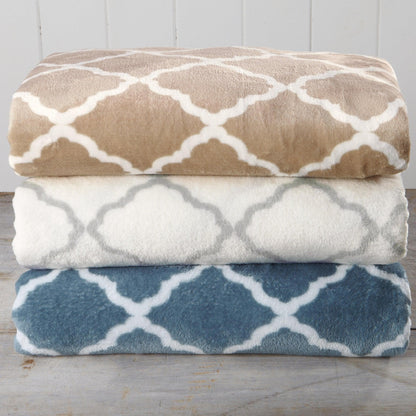Sleep City Twin / Lattice - White / Jade Sheets 4-Piece Printed Plush Sheet - Velvet Luxe Lattice Collection Great Bay Home