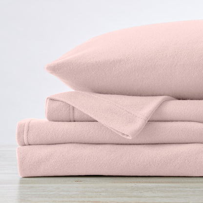 Sleep City Twin / Ivory Sheets 4-Piece Solid Fleece Sheet - Christina Collection Great Bay Home