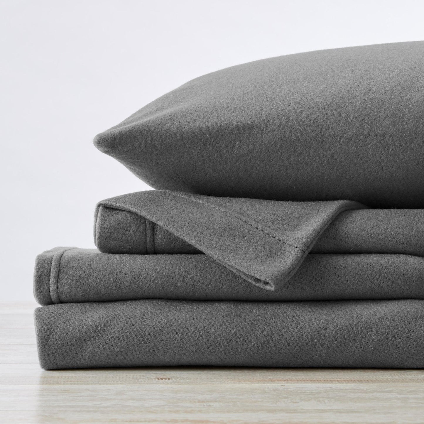 Sleep City Twin / Ivory Sheets 4-Piece Solid Fleece Sheet - Christina Collection Great Bay Home