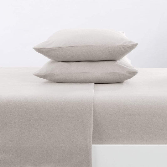 Sleep City Twin / Ivory Sheets 4-Piece Solid Fleece Sheet - Christina Collection Great Bay Home