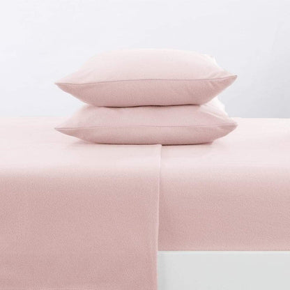 Sleep City Twin / Blush Pink Sheets 4-Piece Solid Fleece Sheet - Christina Collection Great Bay Home