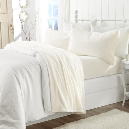 Sleep City Twin / Sea Mist Sheets 4-Piece Solid Plush Sheet - Velvet Luxe Collection Great Bay Home