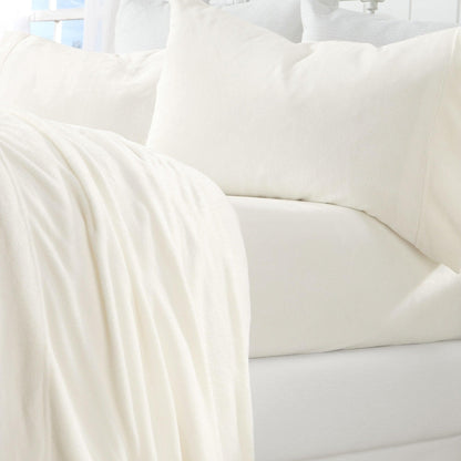 Sleep City Twin / Sea Mist Sheets 4-Piece Solid Plush Sheet - Velvet Luxe Collection Great Bay Home