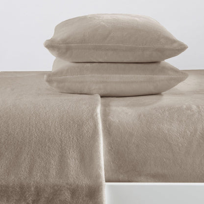 Sleep City Twin / Sea Mist Sheets 4-Piece Solid Plush Sheet - Velvet Luxe Collection Great Bay Home