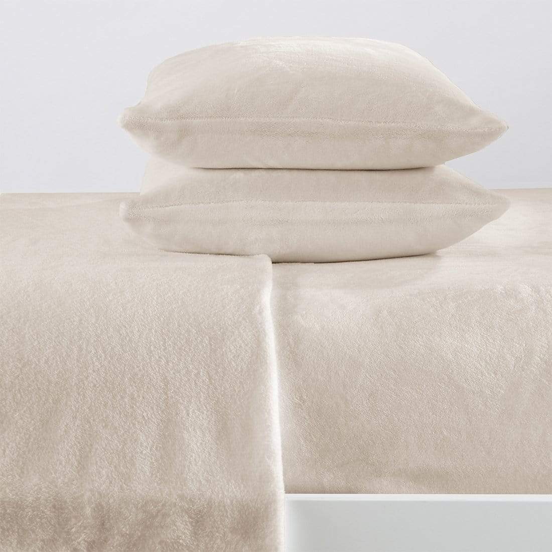 Sleep City Twin / Stone Grey Sheets 4-Piece Solid Plush Sheet - Velvet Luxe Collection Great Bay Home
