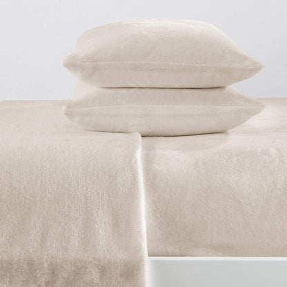 Sleep City Twin / Stone Grey Sheets 4-Piece Solid Plush Sheet - Velvet Luxe Collection Great Bay Home