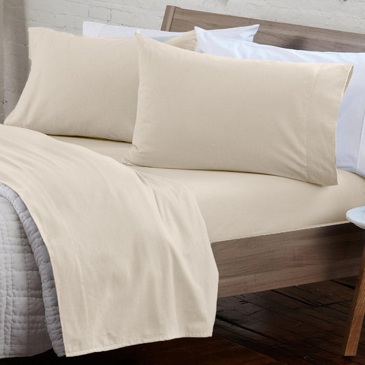 Sleep City Twin / Taupe Sheets 4-Piece Turkish Cotton Flannel Sheet - Raye Collection Great Bay Home