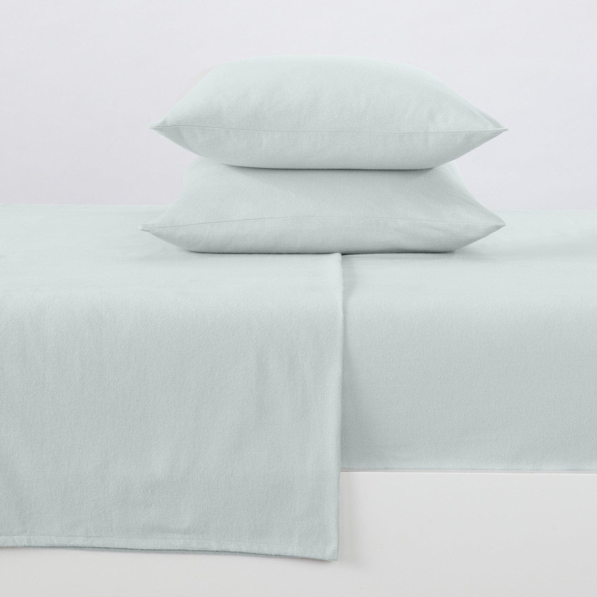 Sleep City Twin / Barely Blue Sheets 4-Piece Turkish Cotton Flannel Sheet - Raye Collection Great Bay Home
