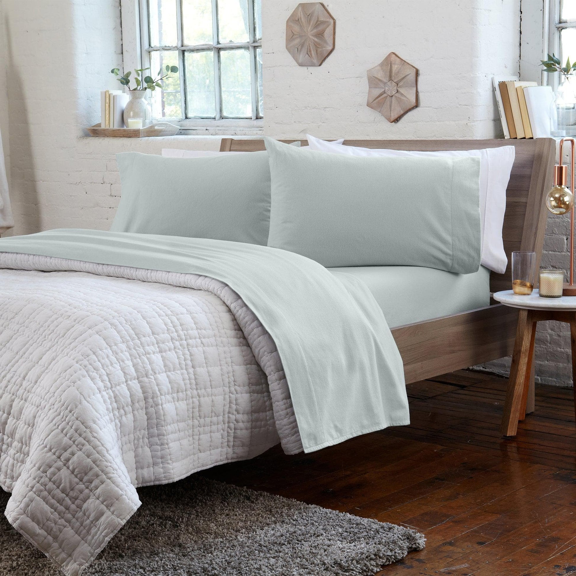 Sleep City Twin / Taupe Sheets 4-Piece Turkish Cotton Flannel Sheet - Raye Collection Great Bay Home