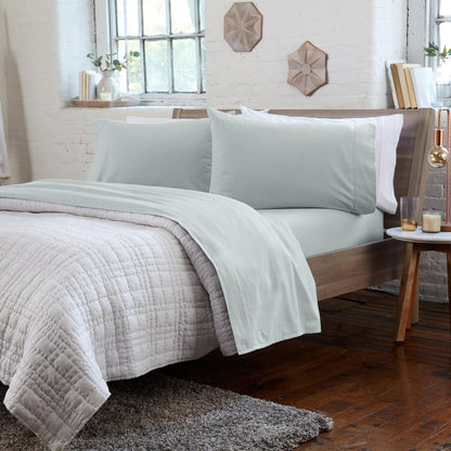 Sleep City Twin / Taupe Sheets 4-Piece Turkish Cotton Flannel Sheet - Raye Collection Great Bay Home