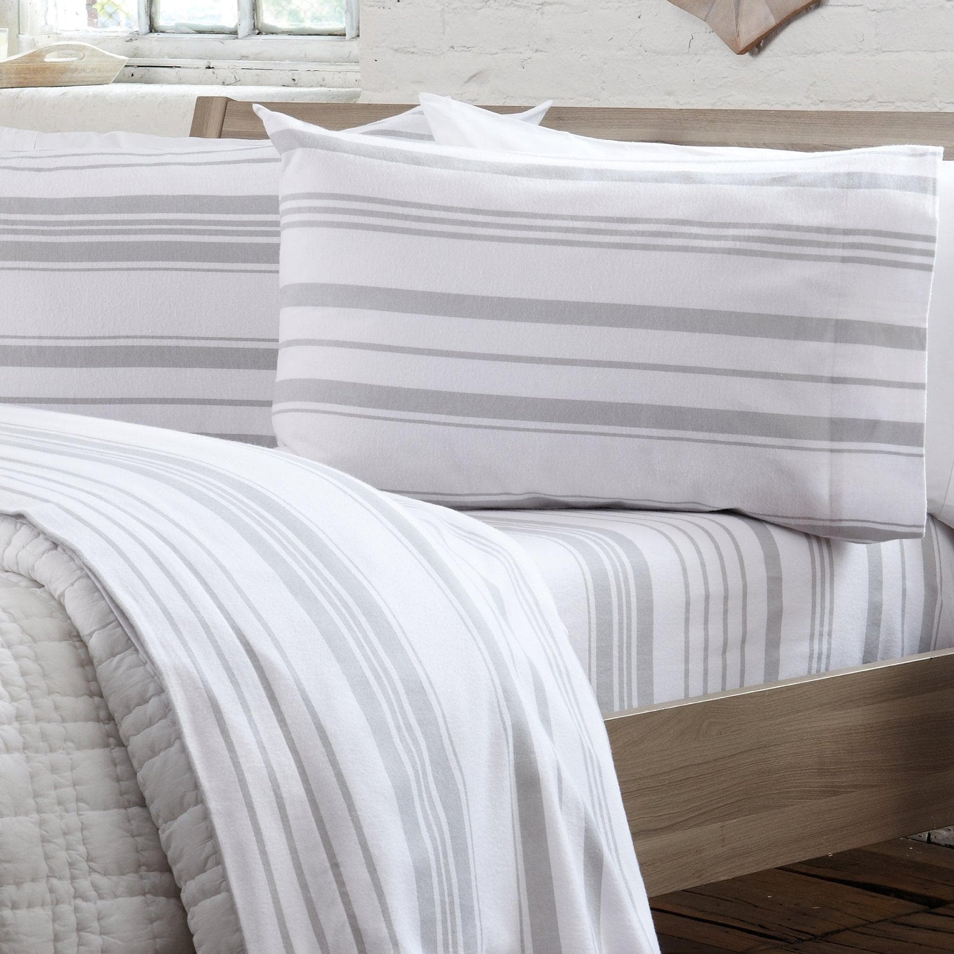 Sleep City Twin / Taupe Sheets 4-Piece Turkish Cotton Flannel Sheet - Raye Collection Great Bay Home