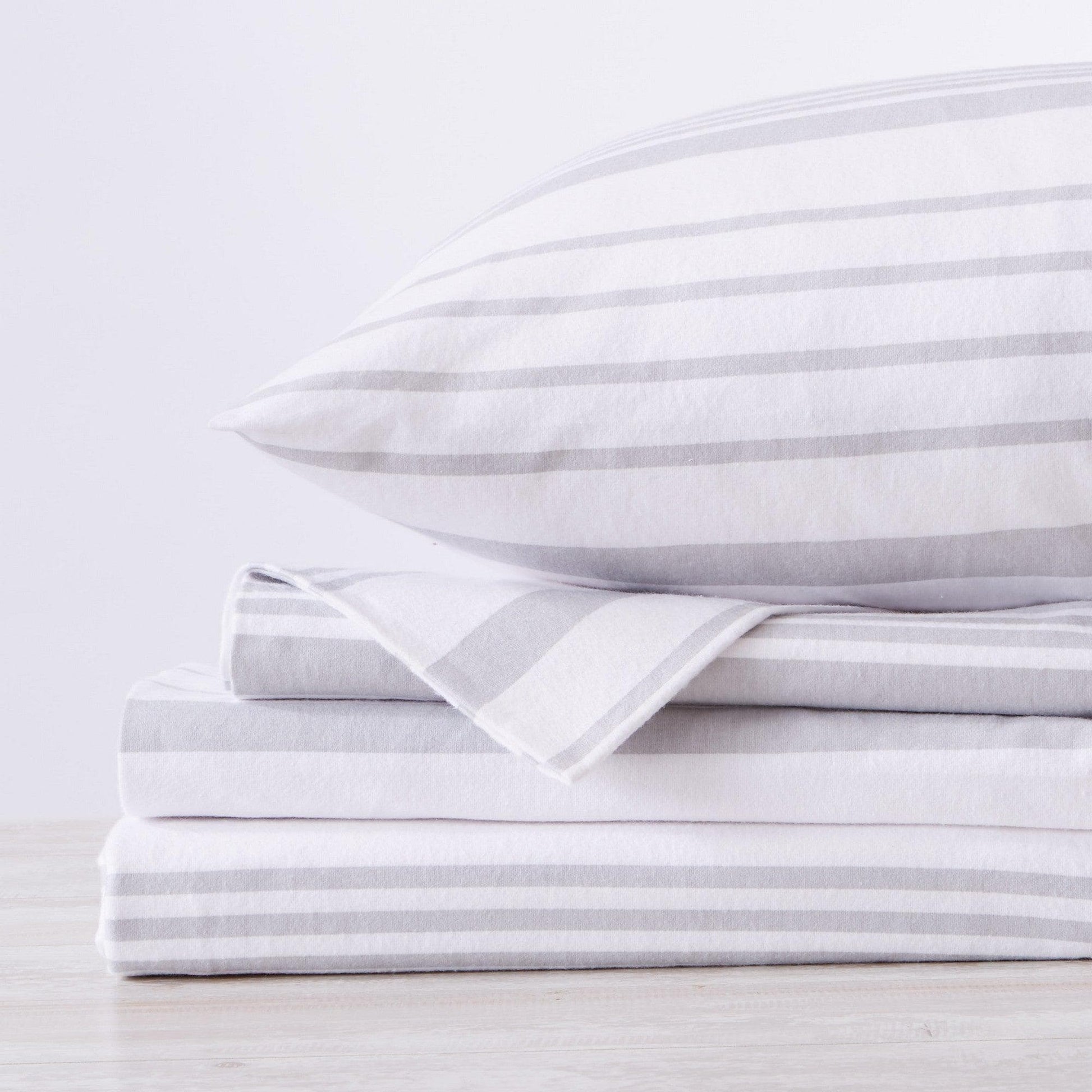 Sleep City Twin / Taupe Sheets 4-Piece Turkish Cotton Flannel Sheet - Raye Collection Great Bay Home