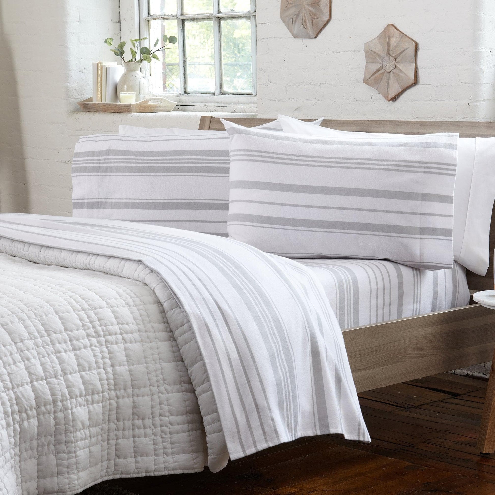 Sleep City Twin / Taupe Sheets 4-Piece Turkish Cotton Flannel Sheet - Raye Collection Great Bay Home