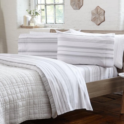 Sleep City Twin / Taupe Sheets 4-Piece Turkish Cotton Flannel Sheet - Raye Collection Great Bay Home