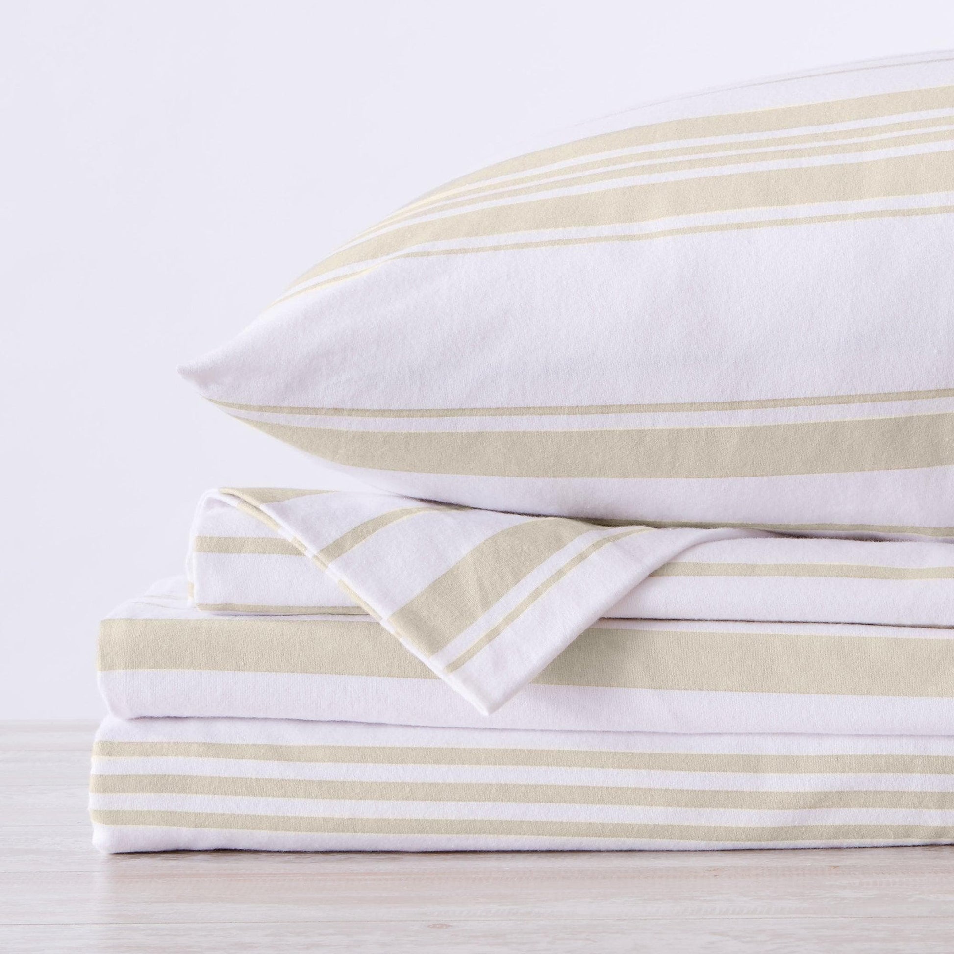 Sleep City Twin / Taupe Sheets 4-Piece Turkish Cotton Flannel Sheet - Raye Collection Great Bay Home