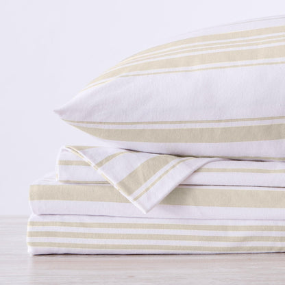 Sleep City Twin / Taupe Sheets 4-Piece Turkish Cotton Flannel Sheet - Raye Collection Great Bay Home