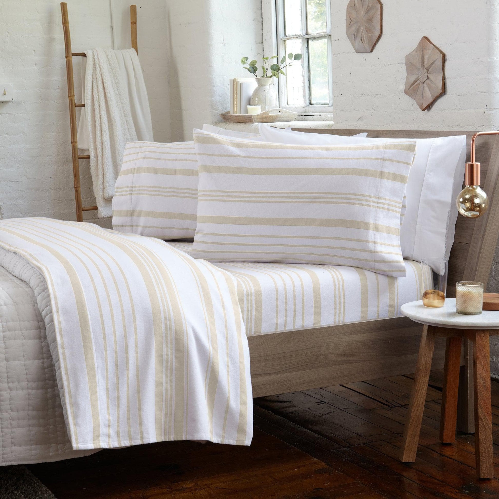 Sleep City Twin / Taupe Sheets 4-Piece Turkish Cotton Flannel Sheet - Raye Collection Great Bay Home