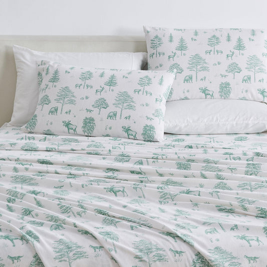 Sleep City Twin / Polar Bears Sheets 4-Piece Turkish Cotton Flannel Sheet - Stratton Collection Great Bay Home