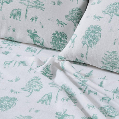 Sleep City Twin / Polar Bears Sheets 4-Piece Turkish Cotton Flannel Sheet - Stratton Collection Great Bay Home
