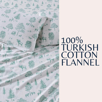 Sleep City Twin / Polar Bears Sheets 4-Piece Turkish Cotton Flannel Sheet - Stratton Collection Great Bay Home
