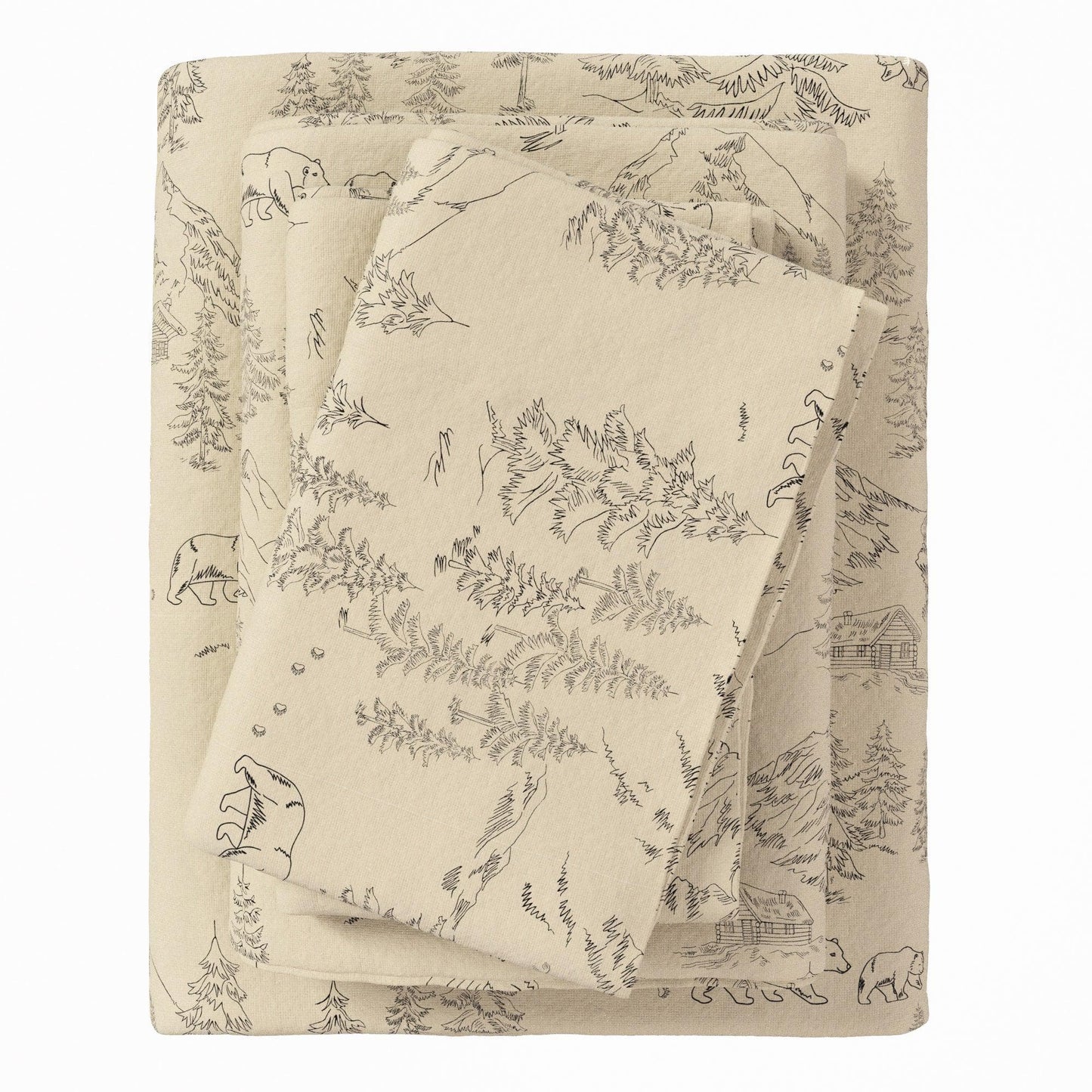 Sleep City Twin / Bear Mountain Sheets 4-Piece Turkish Cotton Flannel Sheet - Stratton Collection Great Bay Home