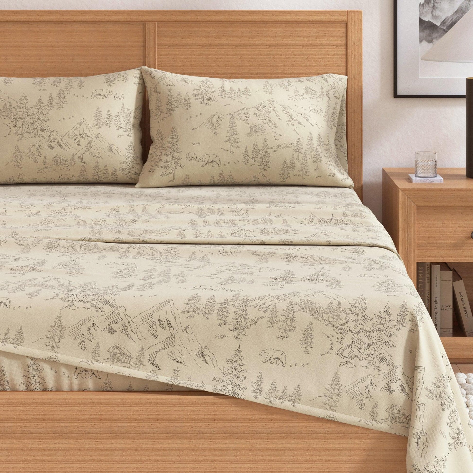 Sleep City Twin / Polar Bears Sheets 4-Piece Turkish Cotton Flannel Sheet - Stratton Collection Great Bay Home