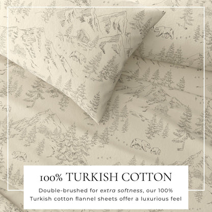 Sleep City Twin / Polar Bears Sheets 4-Piece Turkish Cotton Flannel Sheet - Stratton Collection Great Bay Home