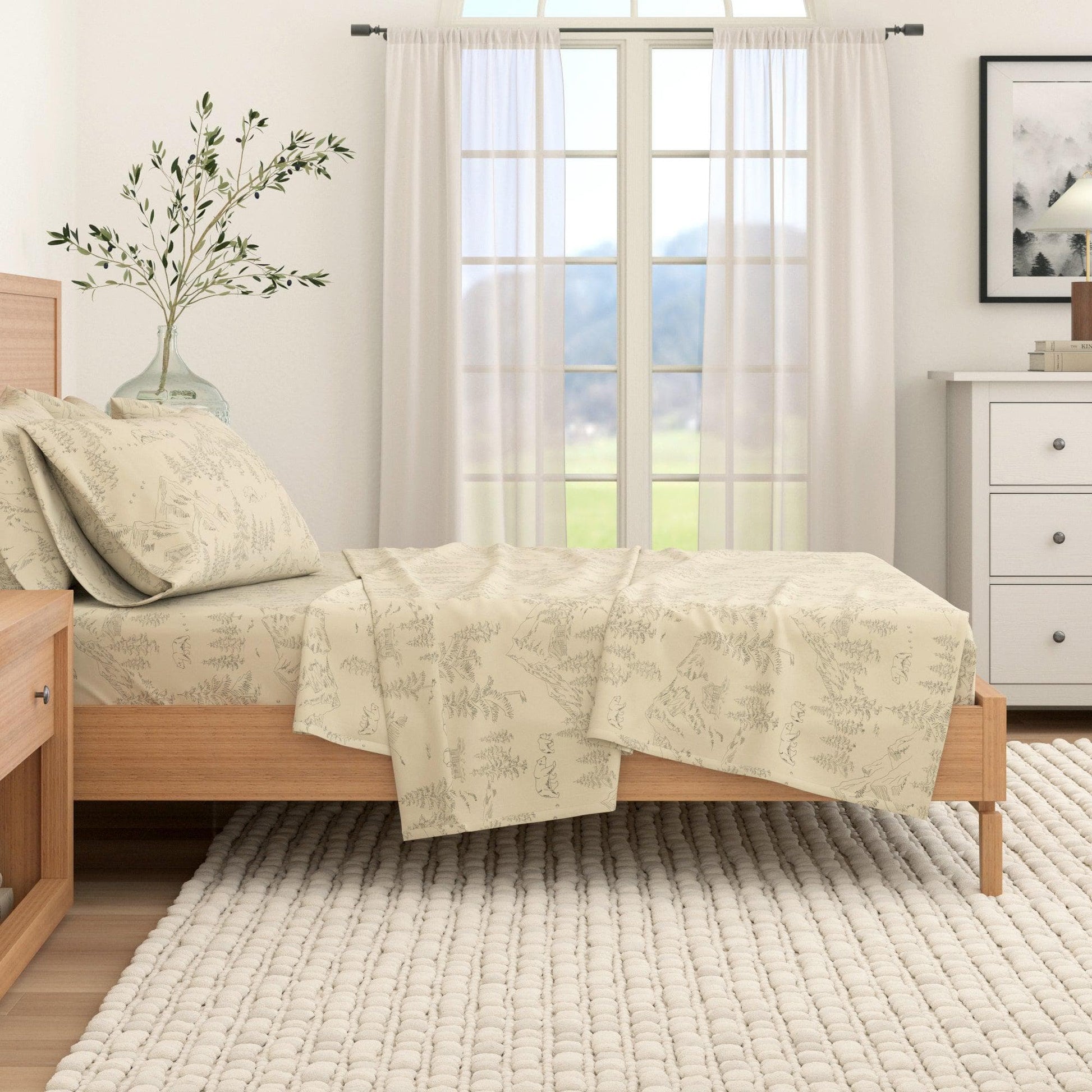 Sleep City Twin / Polar Bears Sheets 4-Piece Turkish Cotton Flannel Sheet - Stratton Collection Great Bay Home