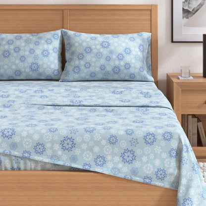 Sleep City Twin / Polar Bears Sheets 4-Piece Turkish Cotton Flannel Sheet - Stratton Collection Great Bay Home