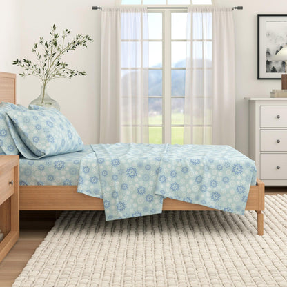 Sleep City Twin / Polar Bears Sheets 4-Piece Turkish Cotton Flannel Sheet - Stratton Collection Great Bay Home