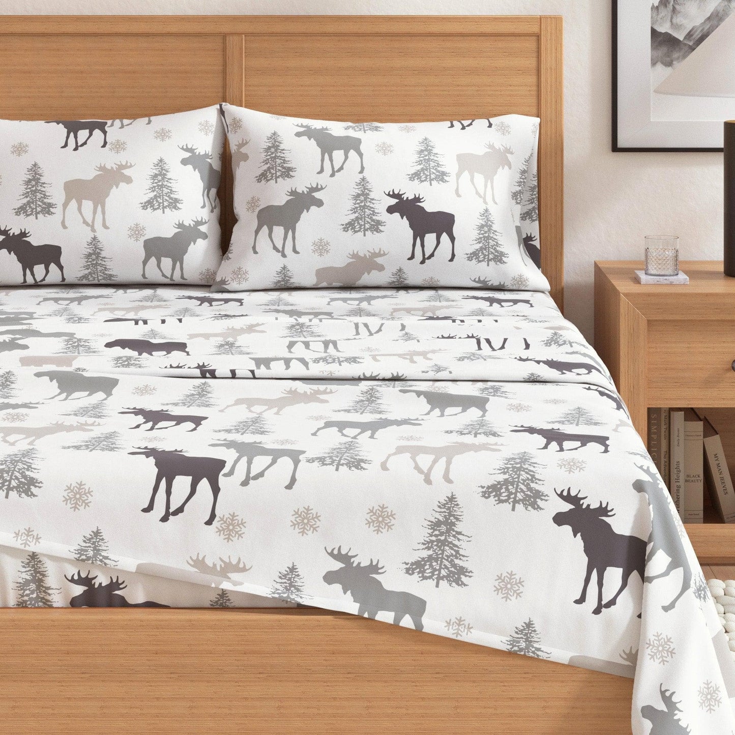 Sleep City Twin / Polar Bears Sheets 4-Piece Turkish Cotton Flannel Sheet - Stratton Collection Great Bay Home
