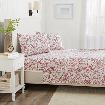 Sleep City Twin / Colorful Floral - Lavender Sheets 4 Piece Watercolor Floral Microfiber Sheet - Delia Collection Great Bay Home