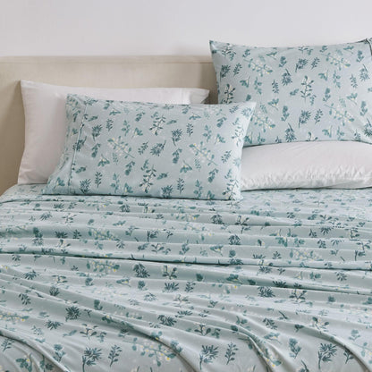 Sleep City Twin / Colorful Floral - Lavender Sheets 4 Piece Watercolor Floral Microfiber Sheet - Delia Collection Great Bay Home