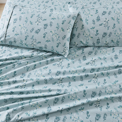 Sleep City Twin / Colorful Floral - Lavender Sheets 4 Piece Watercolor Floral Microfiber Sheet - Delia Collection Great Bay Home