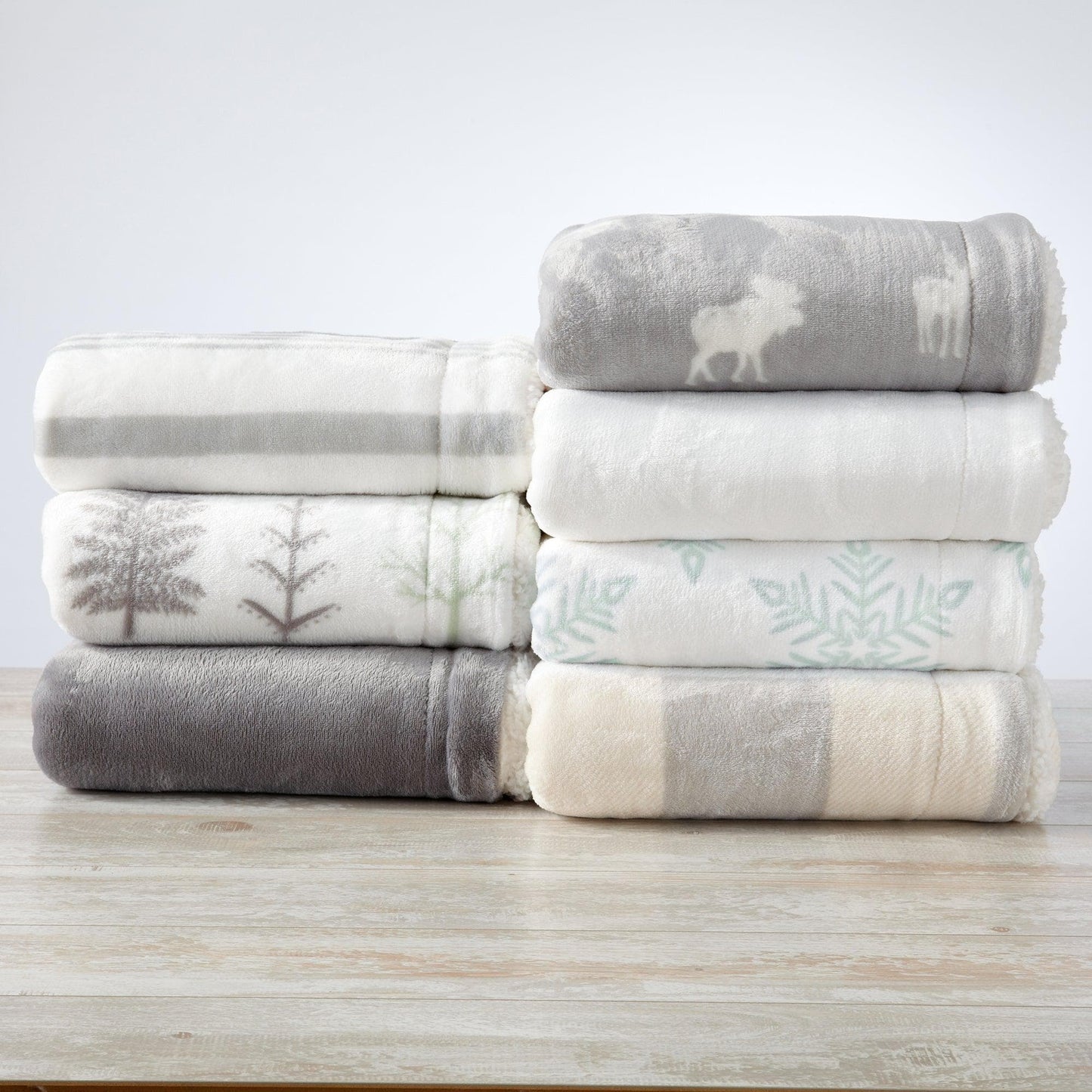 Sleep City Twin / Powder Blue Velvet Plush Sherpa Luxury Bed Blanket - Kinsley Collection Great Bay Home
